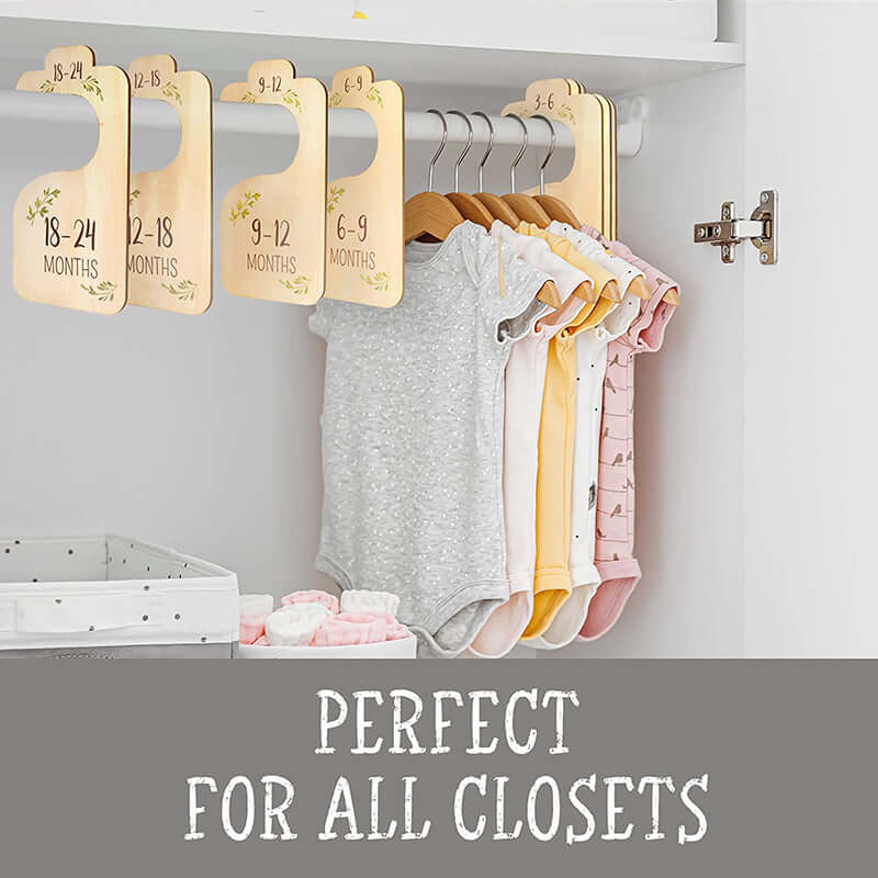 8 Pack Wooden Baby Month Hangers - Premium  from eprolo - Just £9.50! Shop now at Hey! Little One