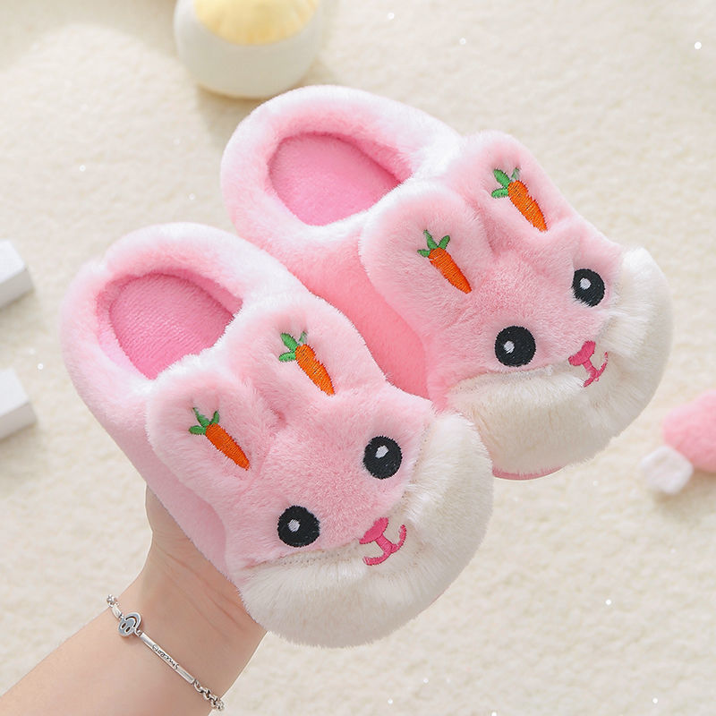 Kids Cotton Bunny Slippers - pink