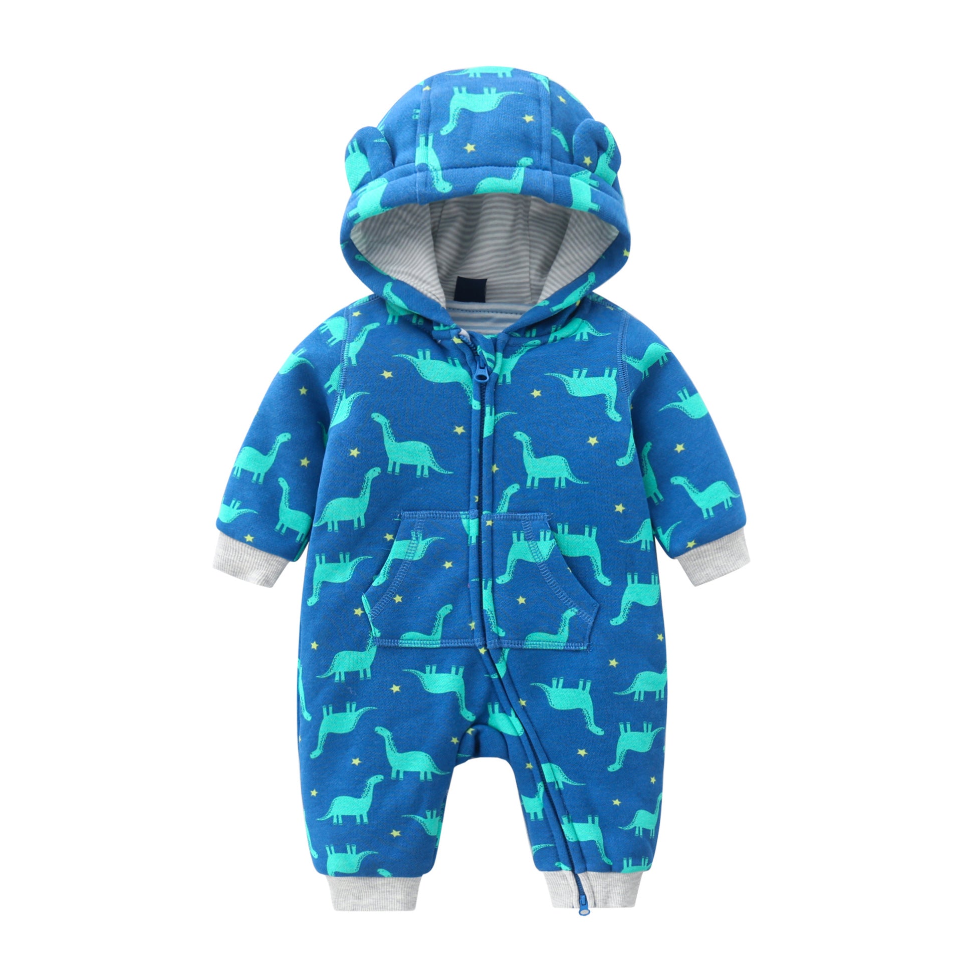Baby and Toddler One-Piece Romper - Blue dinosaur