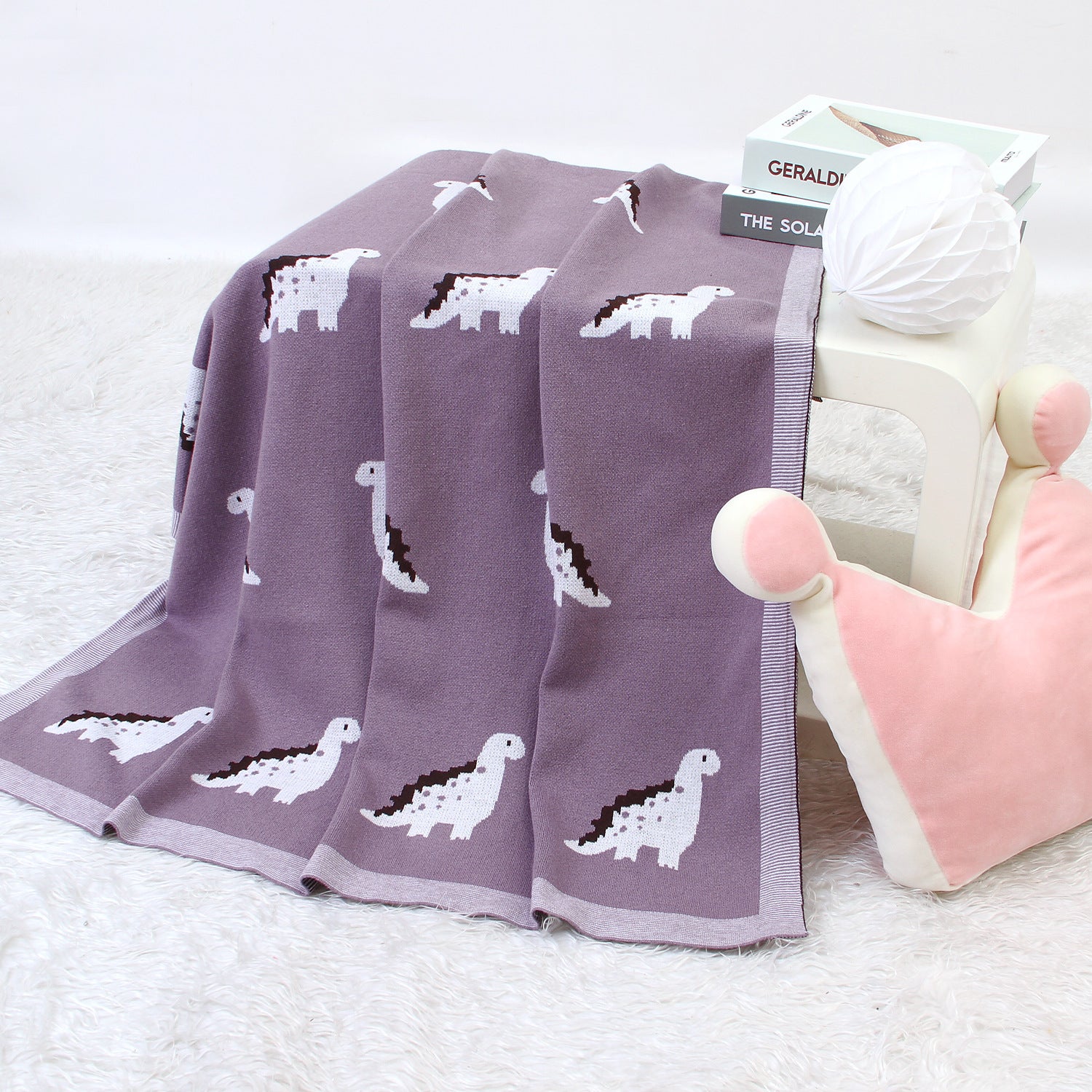 Baby Dinosaur Knitted Blanket