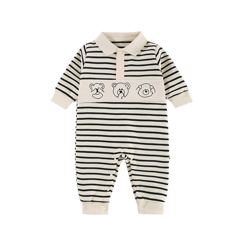 Striped Bear Romper for Baby and Kids