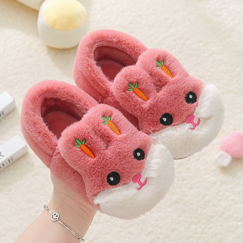 Kids Cotton Bunny Slippers pink