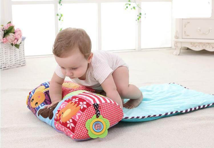 Baby Tummy Time Play Mat with Teething Toys and Mirror - Premium  from Hey! Little One - Just £18.95! Shop now at Hey! Little One