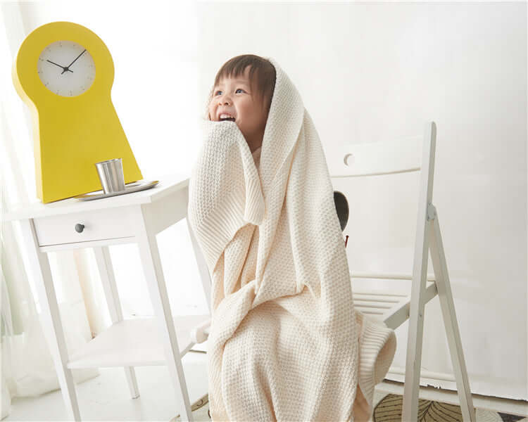 Baby Knitted Wool Blanket - Premium  from eprolo - Just £15.95! Shop now at Hey! Little One