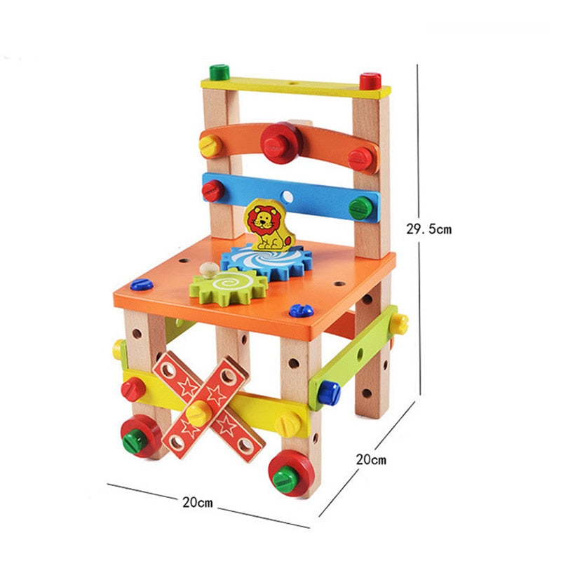 Wooden Assembling Chair Montessori Toy