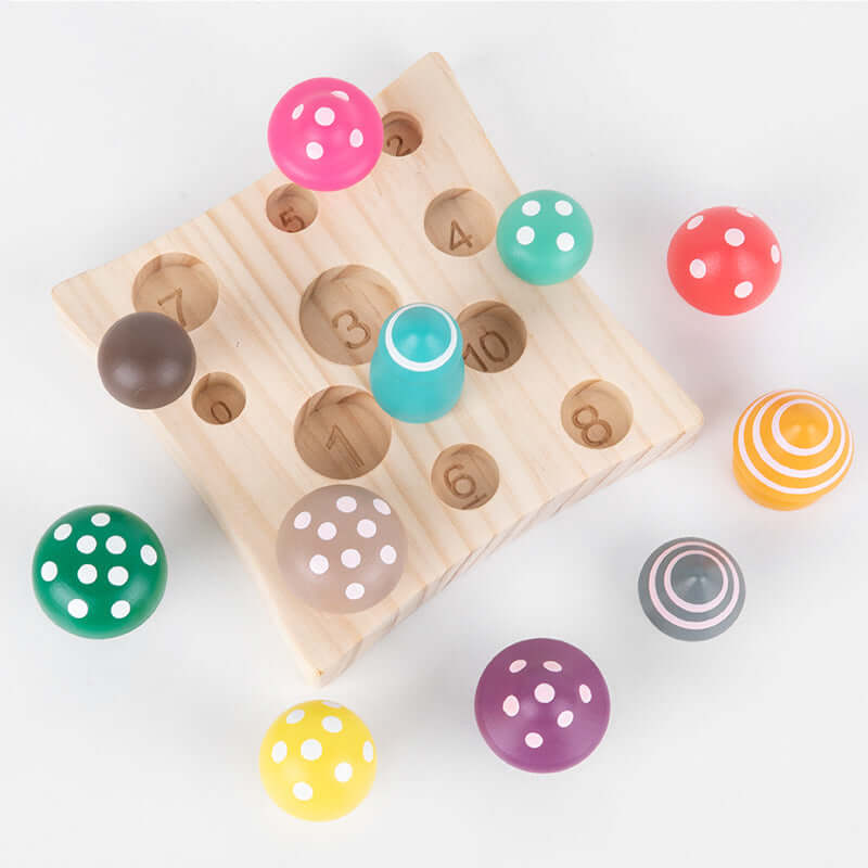 Wooden Sensory Mushroom Picking Counting Game - Premium  from eprolo - Just £11.95! Shop now at Hey! Little One