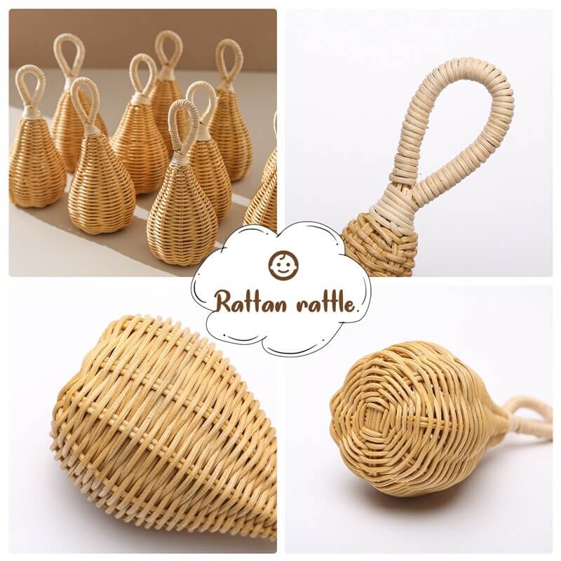 Handmade Rattan Rattles Educational Toys for Kids - Premium  from eprolo - Just £12.25! Shop now at Hey! Little One