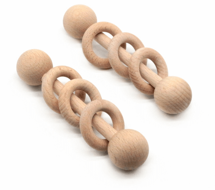 Baby Teething Wooden Ring Rattle - Premium  from eprolo - Just £8.95! Shop now at Hey! Little One