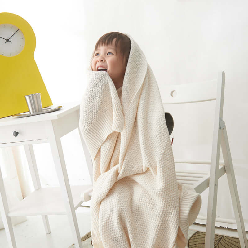 Baby Knitted Wool Blanket - Premium  from eprolo - Just £15.95! Shop now at Hey! Little One