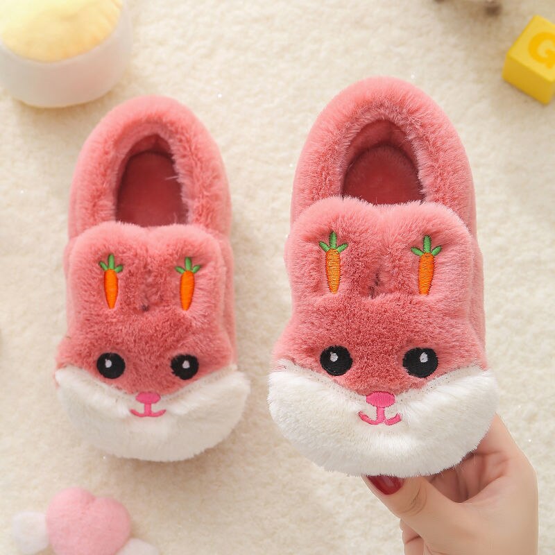 Kids Cotton Bunny Slippers - pink