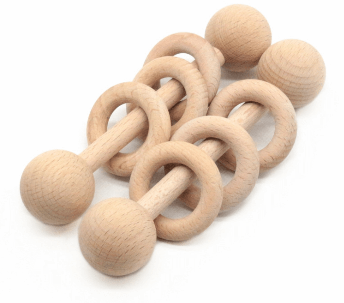 Baby Teething Wooden Ring Rattle - Premium  from eprolo - Just £8.95! Shop now at Hey! Little One