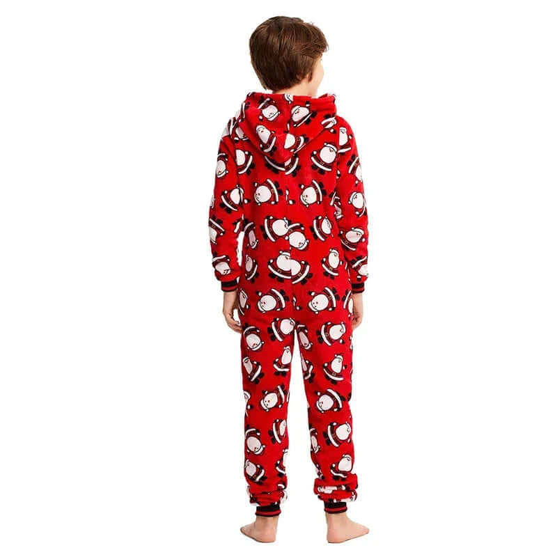 Christmas Onesis Parent-Child Nightclothes Hooded Romper Family Matching Xmas Santa Printed Zipper Sleepwear Nightwear Autumn - Premium  from eprolo - Just £19.50! Shop now at Hey! Little One
