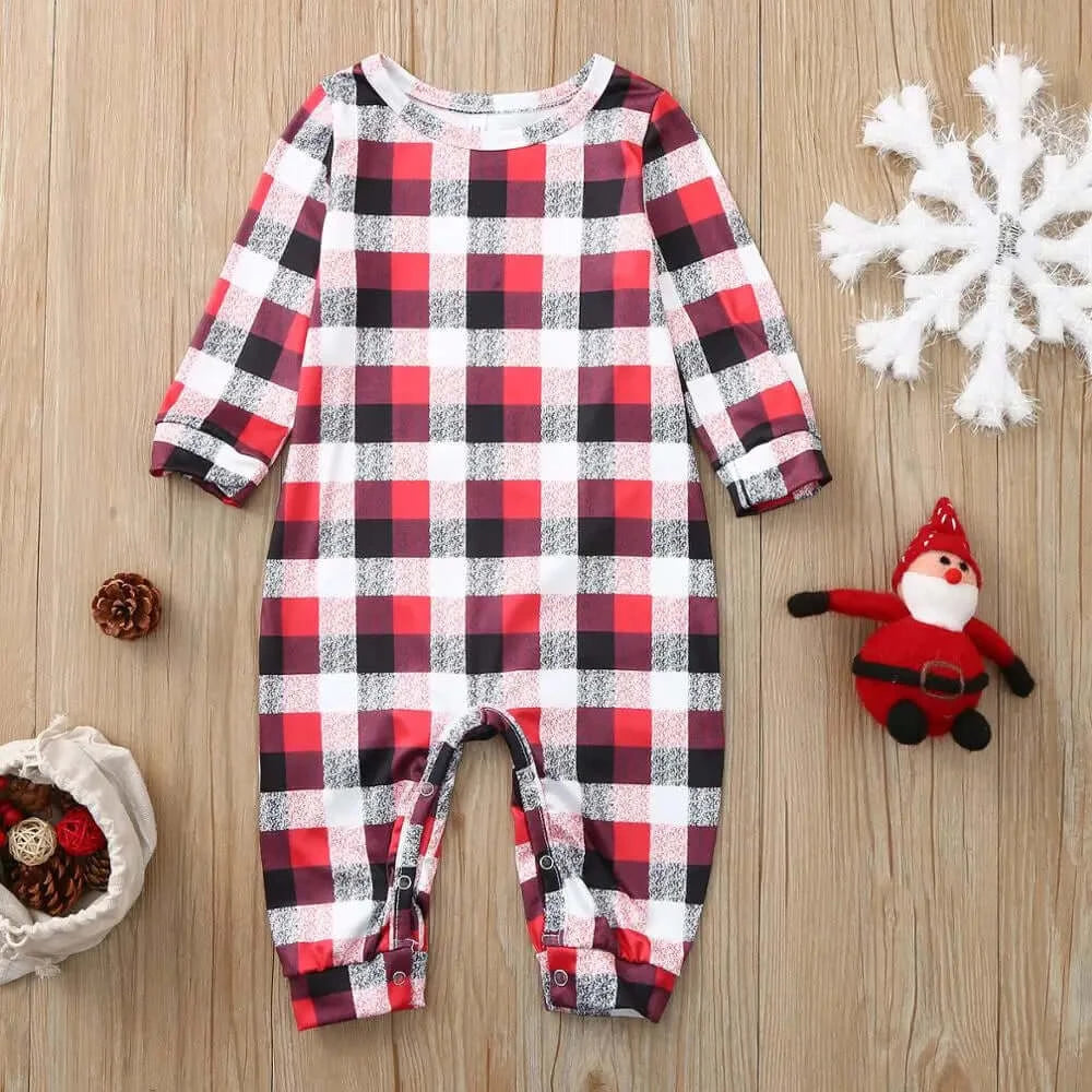 Christmas Family Matching Pajamas Set Deer Adult Kid Family Matching Clothes Top+Pants Xmas Sleepwear Pj's Set Baby Romper - Premium  from eprolo - Just £18.46! Shop now at Hey! Little One