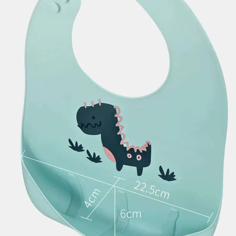Cute Baby Waterproof Soft Silicone Bib - Premium  from eprolo - Just £6.50! Shop now at Hey! Little One