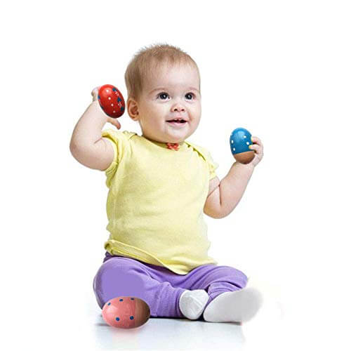 6 Pack Wooden Percussion Musical Egg Shakers - Premium  from Hey! Little One - Just £10.60! Shop now at Hey! Little One