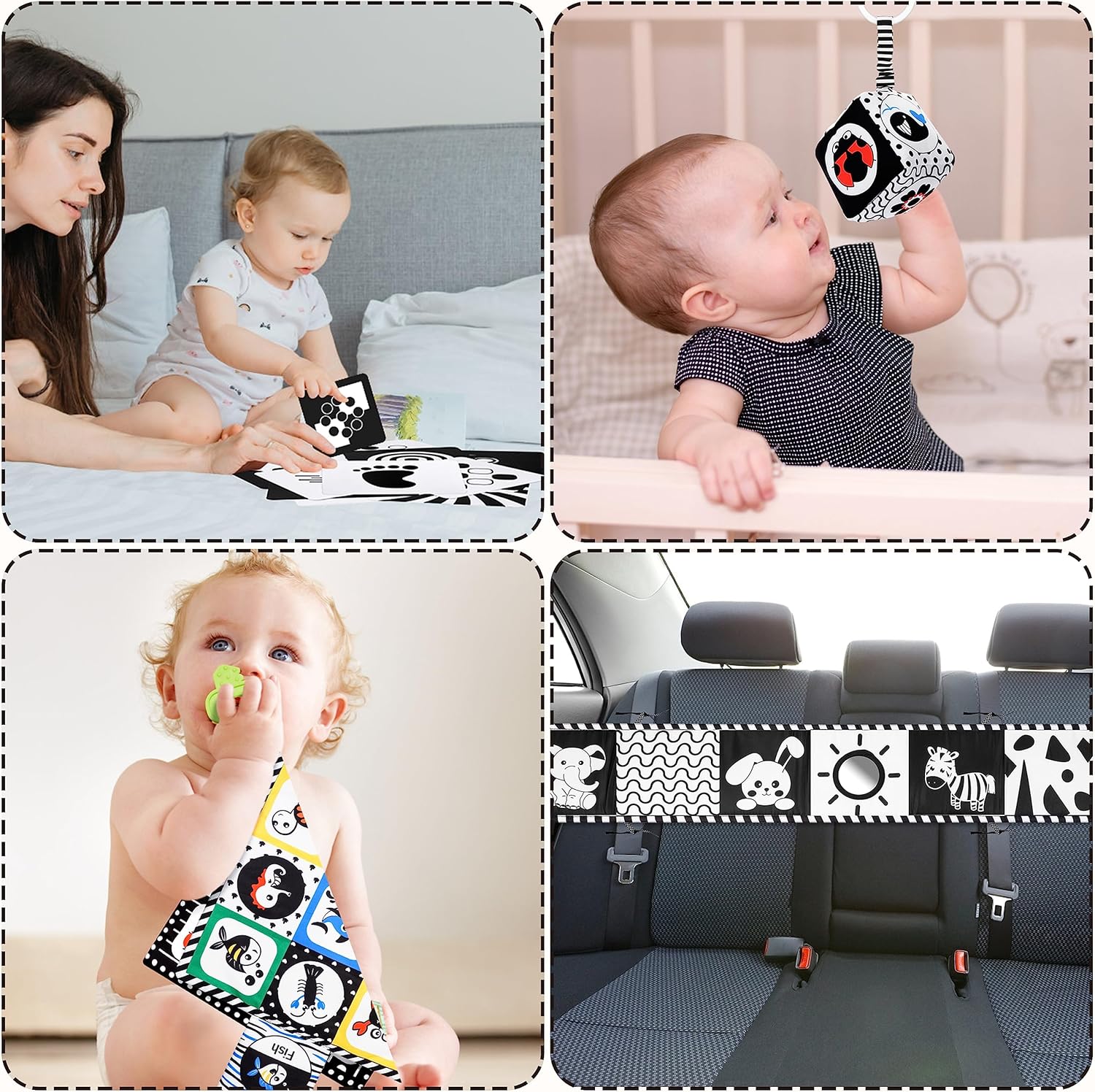 HappyKidsClub Black and White Sensory Toys, Baby Toys 0-6
